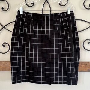 Amanda & Chelsea Stretch Comfort Band Black White Skirt Size L